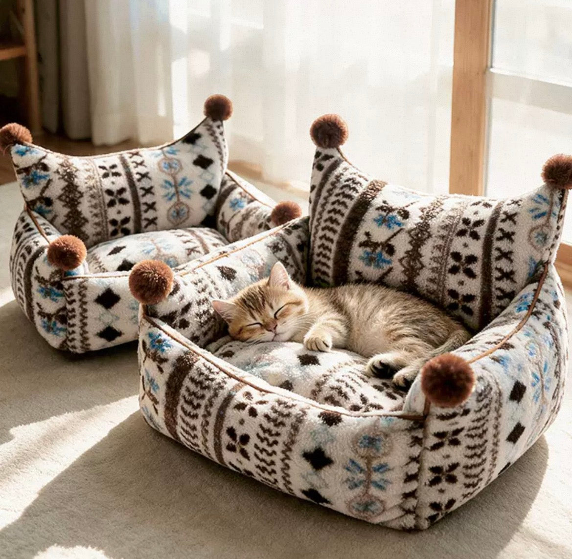 Calming Orthopedic Sofa Pet Bed | Removable Washable Couch for Dogs & Cats