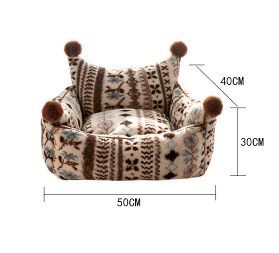 Calming Orthopedic Sofa Pet Bed | Removable Washable Couch for Dogs & Cats