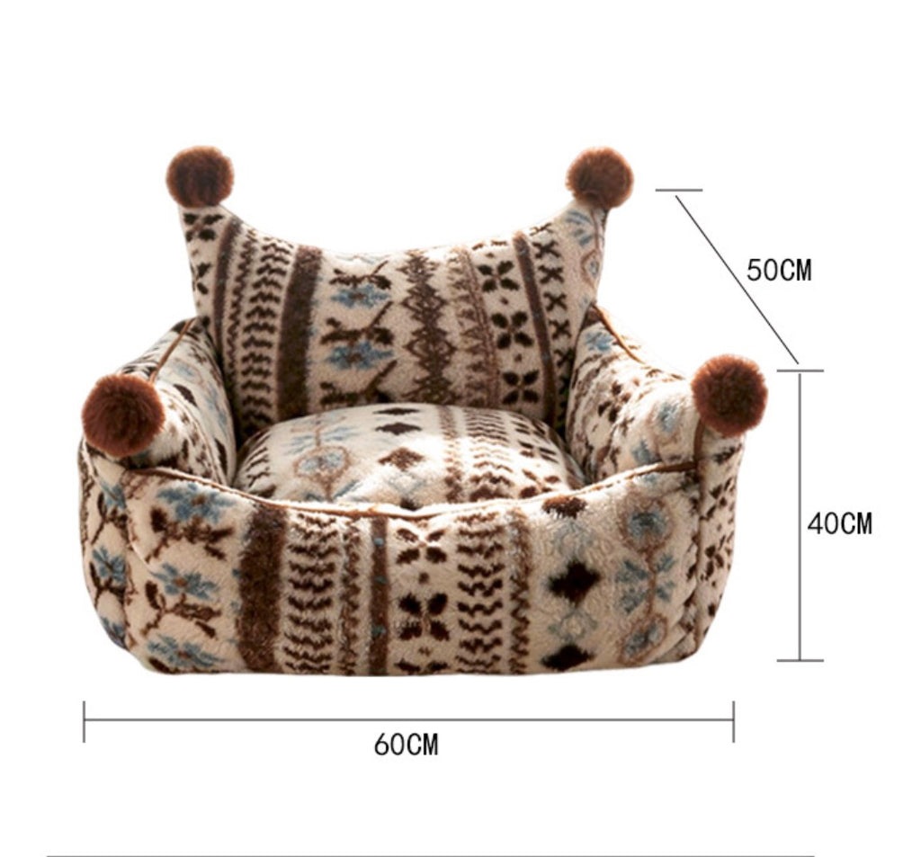 Calming Orthopedic Sofa Pet Bed | Removable Washable Couch for Dogs & Cats
