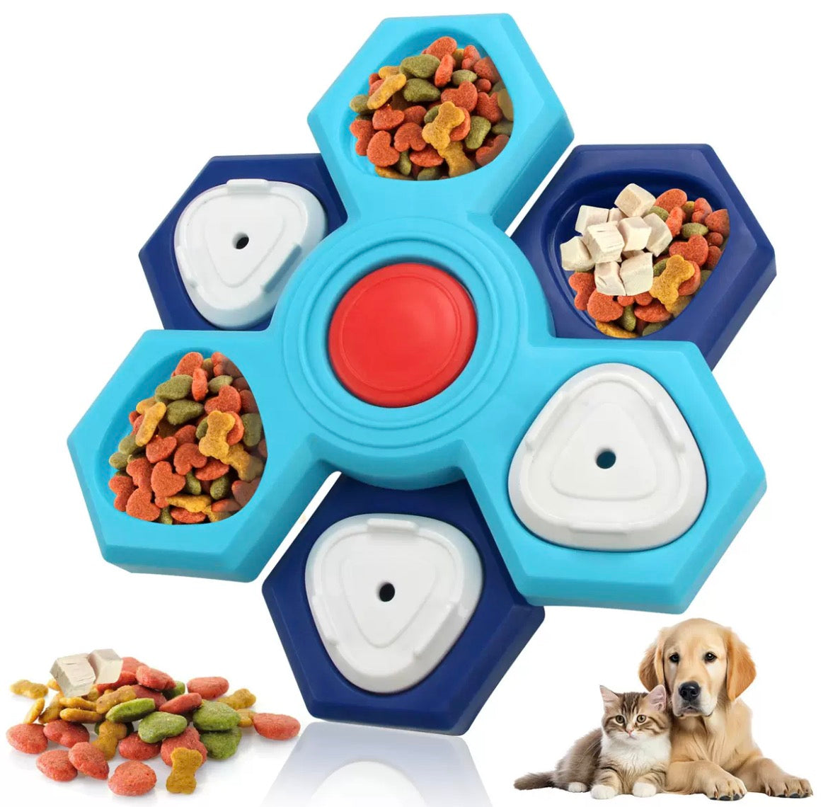 Multi-Tier Interactive Dog Puzzle Toy | Rotating Slow Feeder Brain Enrichment Game