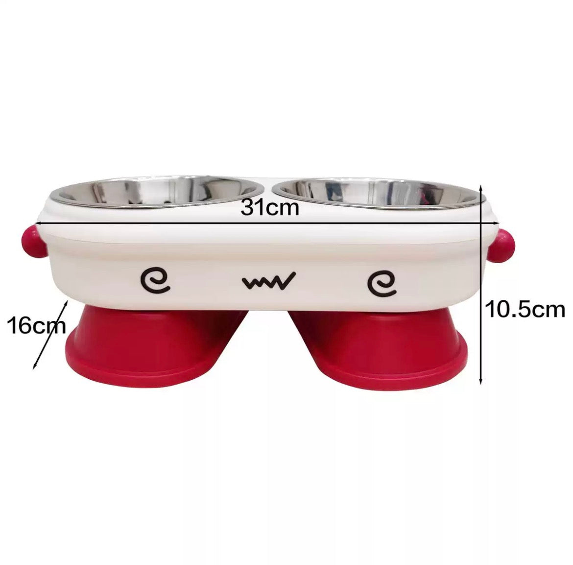 Ergonomic Elevated Double Pet Bowl | Non-Slip Neck Protection Feeder for Dogs & Cats
