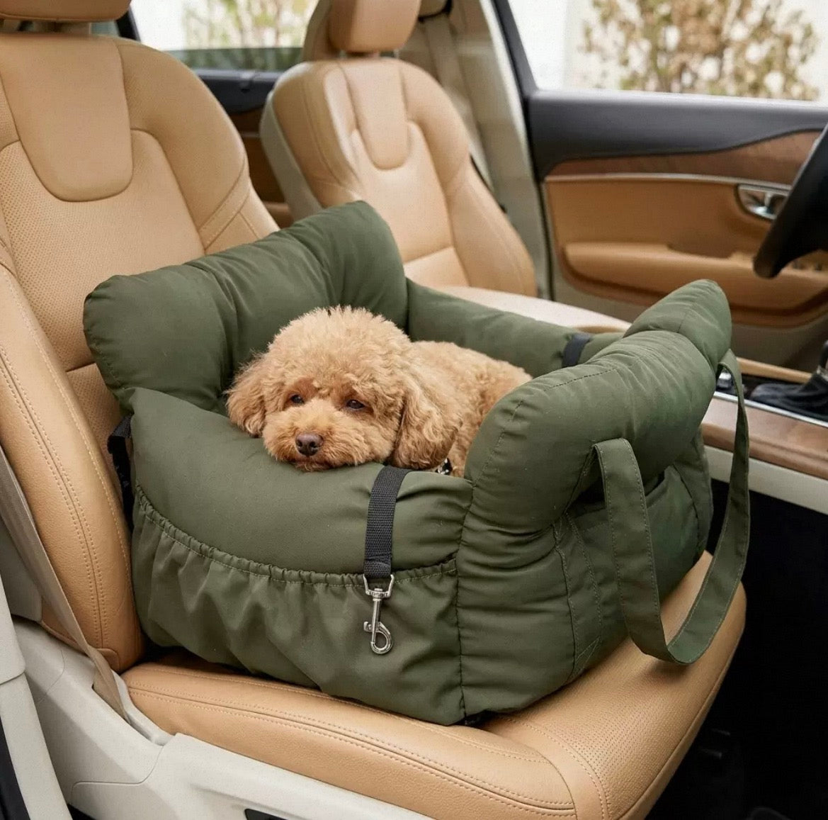 Deluxe Pet Car Booster Seat & Travel Safety Bed | Waterproof Washable Console & Passenger Carrier