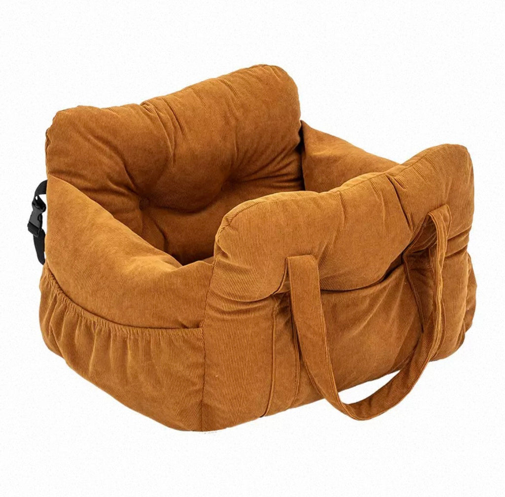 Deluxe Pet Car Booster Seat & Travel Safety Bed | Waterproof Washable Console & Passenger Carrier