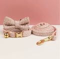 Luxury Tweed French Chic Pet Collar | Custom Engravable Tag & Detachable Bell