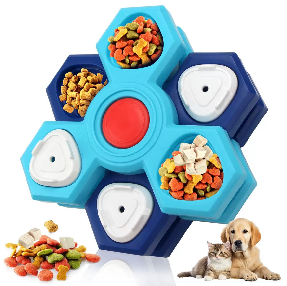 Multi-Tier Interactive Dog Puzzle Toy | Rotating Slow Feeder Brain Enrichment Game