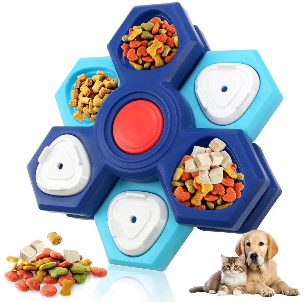Multi-Tier Interactive Dog Puzzle Toy | Rotating Slow Feeder Brain Enrichment Game
